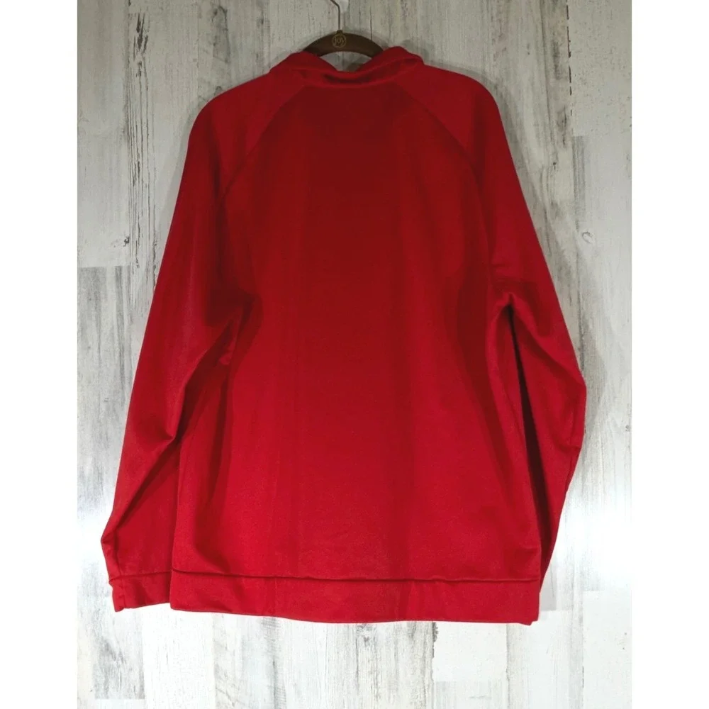 Nike Fleece Pullover XL Red Dri-FIT 1/4 Zip Athletic Activewear Performance READ